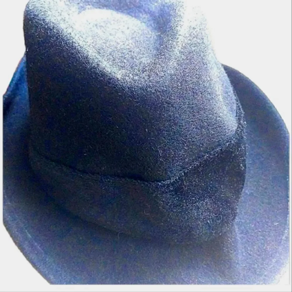 Vintage 100% Black Wool Fedora Hat